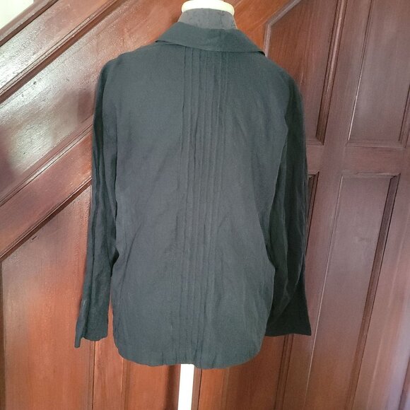 Chicos Black Button-Front Jacket With Pockets Linen XL - Picture 5 of 5
